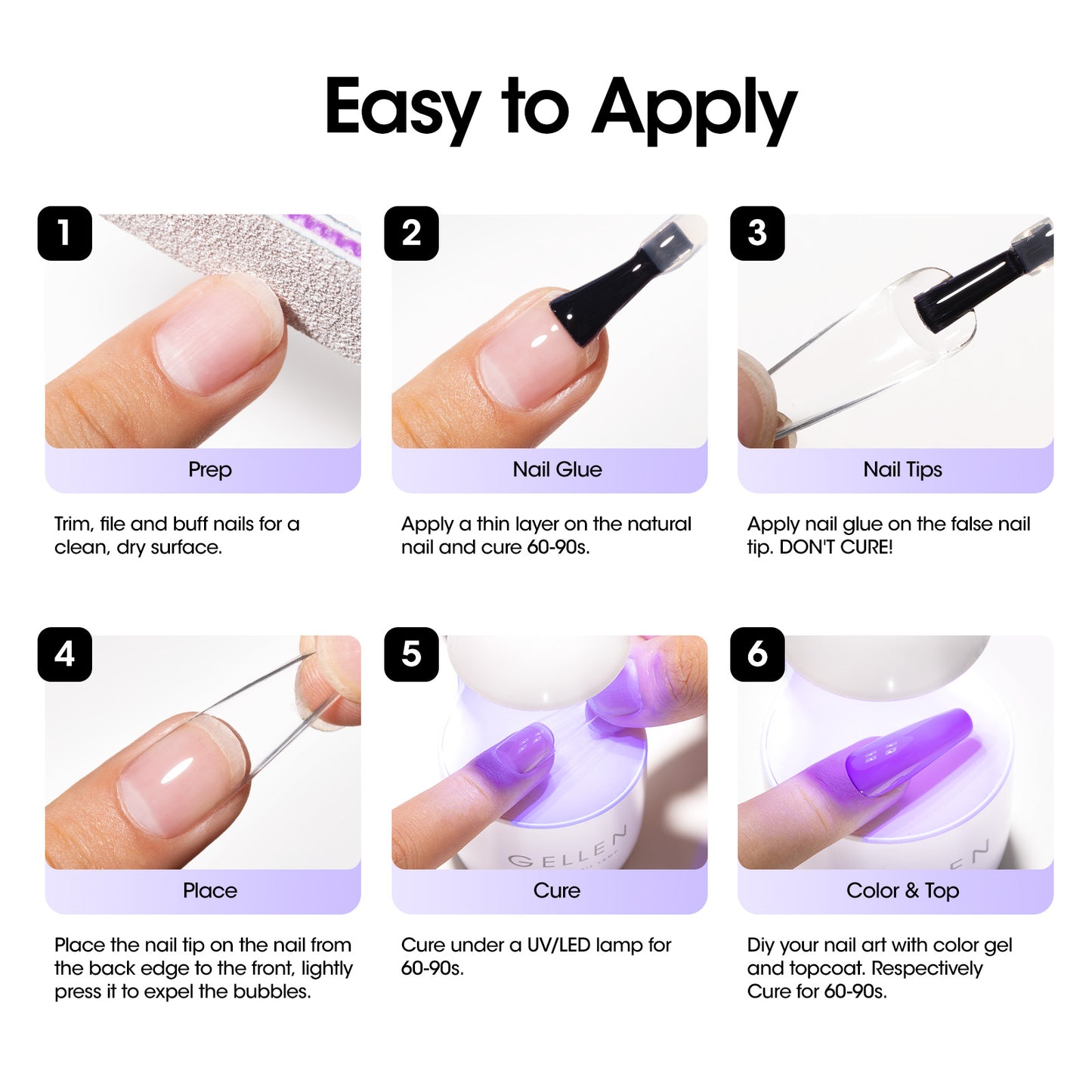 Gellen Nail Glue Gel for Nail Tips, 18ML4-in-1 UV Light Needed Nail Gel As Base Gel, As Rhinestone Glue for Nail Art, As Nail Tips Glue for Press on Acrylic and False Nails and As Strengthener Gel