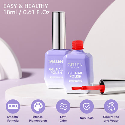 Gellen Gel Nail Polish, 18ml Hot Red Nail Polish Soak Off UV LED Nail Gel Polish Nail Art Manicure Salon at Home DIY Gel, Christmas Gifts for Women Girls