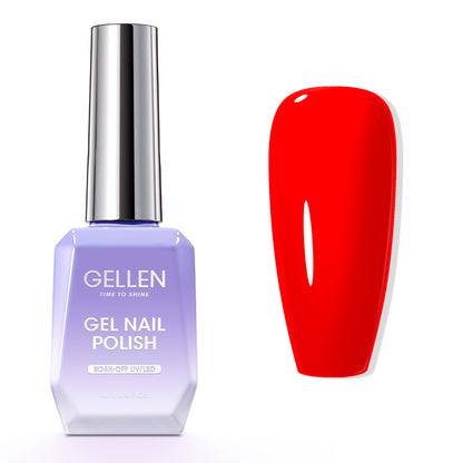 Gellen Gel Nail Polish, 18ml Hot Red Nail Polish Soak Off UV LED Nail Gel Polish Nail Art Manicure Salon at Home DIY Gel, Christmas Gifts for Women Girls