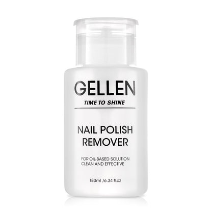 Gellen Nail Polish Remover, 180ML Non Acetone Gentle Nail Polish Remover for Regular Nail Polish, Unscented Nail Polish Remover with Easy Push-down Pump, 6.34 fl oz