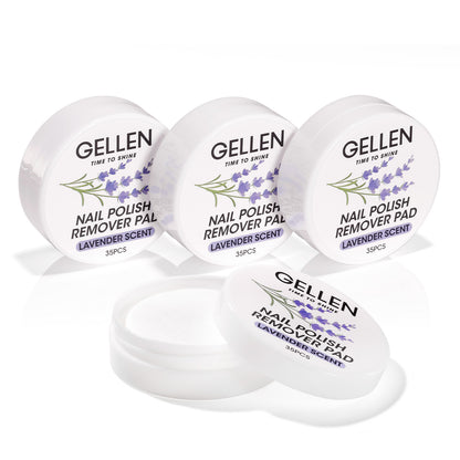 Gellen 140pcs Nail Polish Remover Pads, Remover Wipes for Regular Nail Polish, Non-Acetone Travel Wets Bulk Set for Clearing Nail Polish Salon Home, Lavender Scent