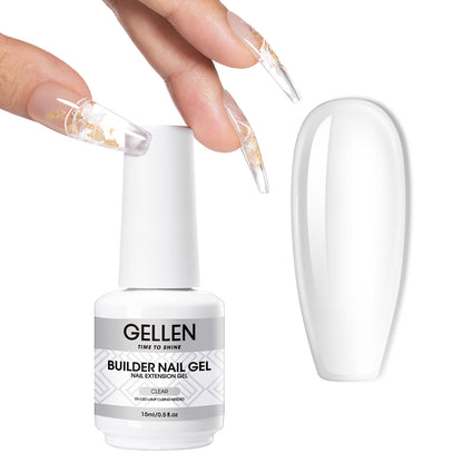 Gellen Builder Nail Gel, 9 in 1 Clear Gel Builder for Nail Thickening, LED Nail Lamp Cured Hard Gel Builder Gel Nail Polish Base Gel Extension Gel Building Gel