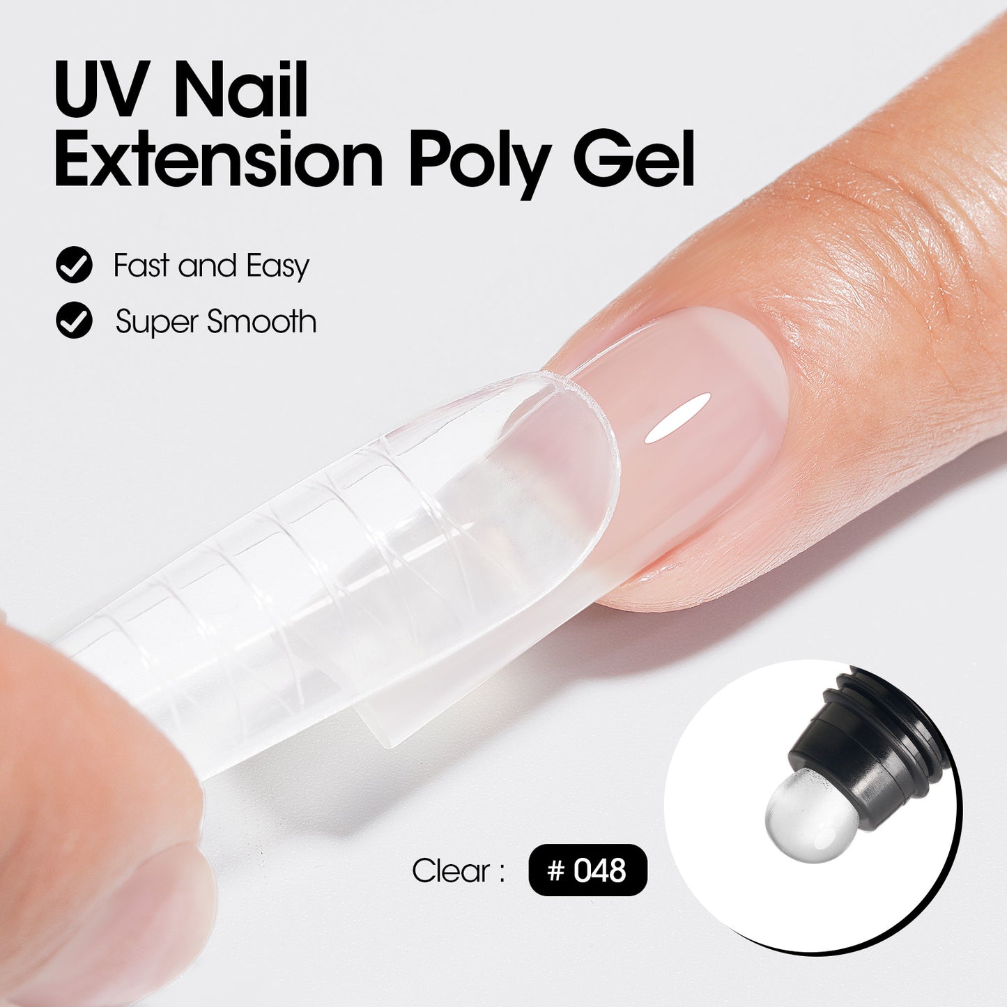 Gellen Poly Gel Clear Nail Extension Gel, 60g Clear Builder Nail Gel Long Lasting Trendy Nail Art Design for Salon Manicure Beginner Easy DIY