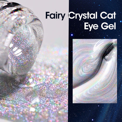 Gellen Cat Eye Gel Nail Polish, 18ml Gel Polish with Magnet Stick, Magnetic Shimmer Glitter Holographic Nail Polish Soak Off LED Gel for Nail Art DIY, Rainbow Effect