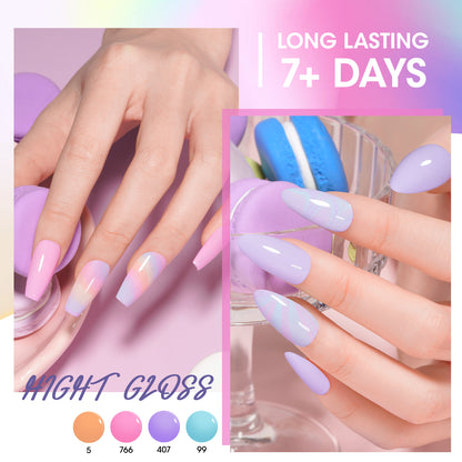 Gellen Nail Polish, Quick Air Dry 6 Colors Nail Lacquer Set Classic Macaron Trendy Nail Polish Kit for Nail Manicure DIY Art Home, No UV Light Needed, 0.33 oz Each Bottle