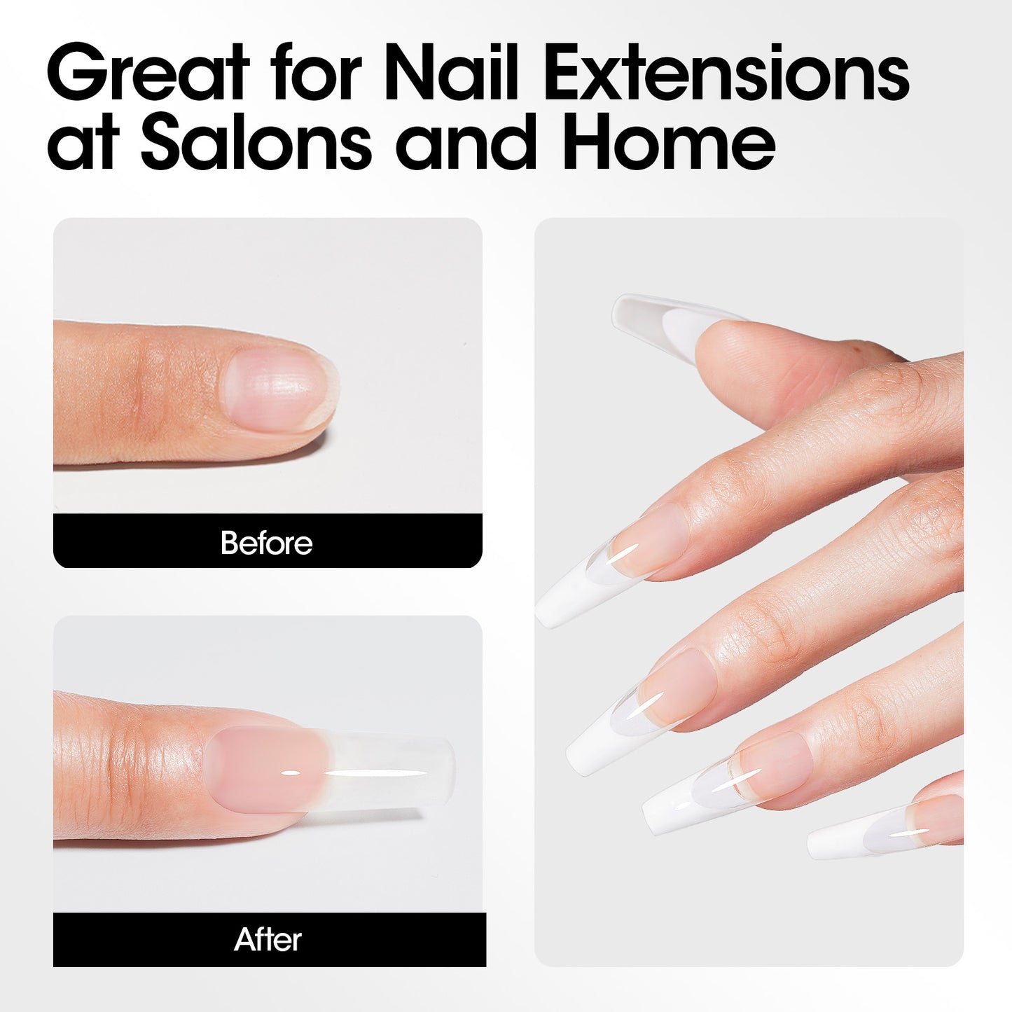 Gellen Poly Gel Clear Nail Extension Gel, 60g Clear Builder Nail Gel Long Lasting Trendy Nail Art Design for Salon Manicure Beginner Easy DIY