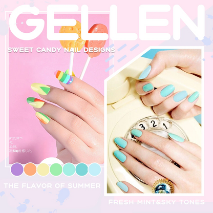 Gellen 12 Colors Bright and Pastels Gel Nail Polish Starter Kit - with 72W UV/LED Nail Lamp