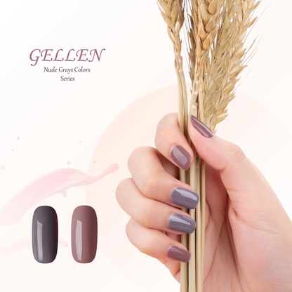 Gellen 6 Pcs Gel Nail Polish Kit - Nudes Grey Gel Polish Set Soak off LED Nail Lamp Light Nudes Gel Manicure Kit Gifts for Her