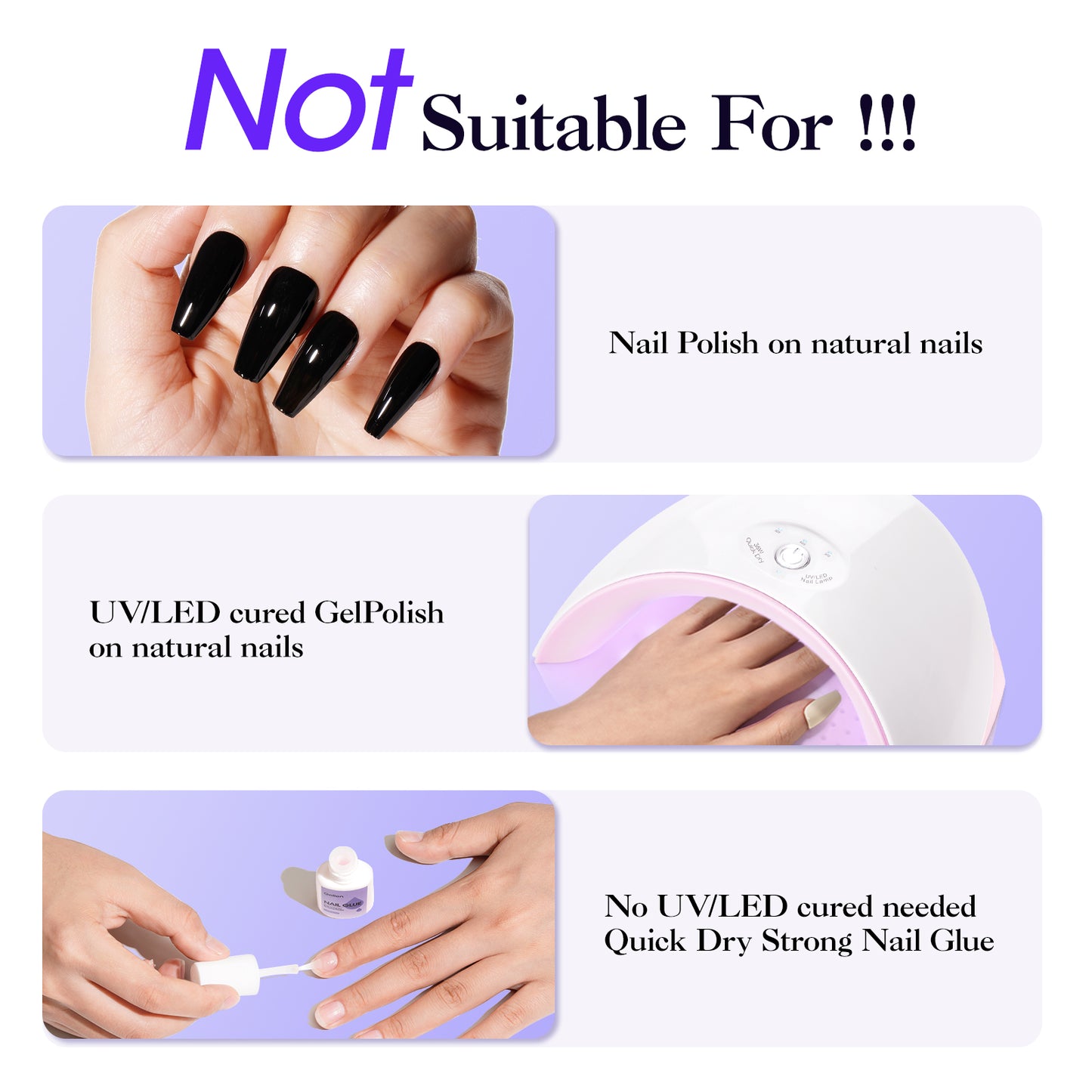 Gellen Nail Glue Remover for Press on Nails, 40ML Nail Glue Remover for UV Nail Glue, Non acetone Gentle Glue Off for Nails Glue False Tips, Odorless Easy Glue Debonder