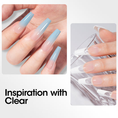 Gellen Poly Gel Clear Nail Extension Gel, 60g Clear Builder Nail Gel Long Lasting Trendy Nail Art Design for Salon Manicure Beginner Easy DIY