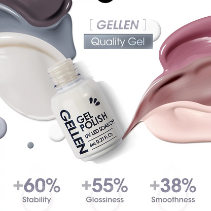 Gellen 6 Pcs Gel Nail Polish Kit - Nudes Grey Gel Polish Set Soak off LED Nail Lamp Light Nudes Gel Manicure Kit Gifts for Her