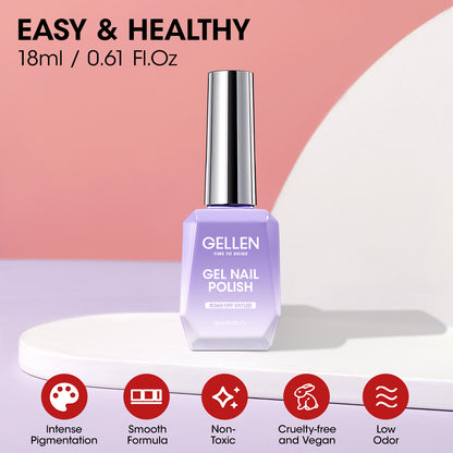 Gellen Glitter Gel Nail Polish, 18ml Hot Red Gel Polish No Wipe Soak Off Long Lasting Glossy UV Gel for Salon Manicure Nail Art, Christmas Gifts for Women Girls