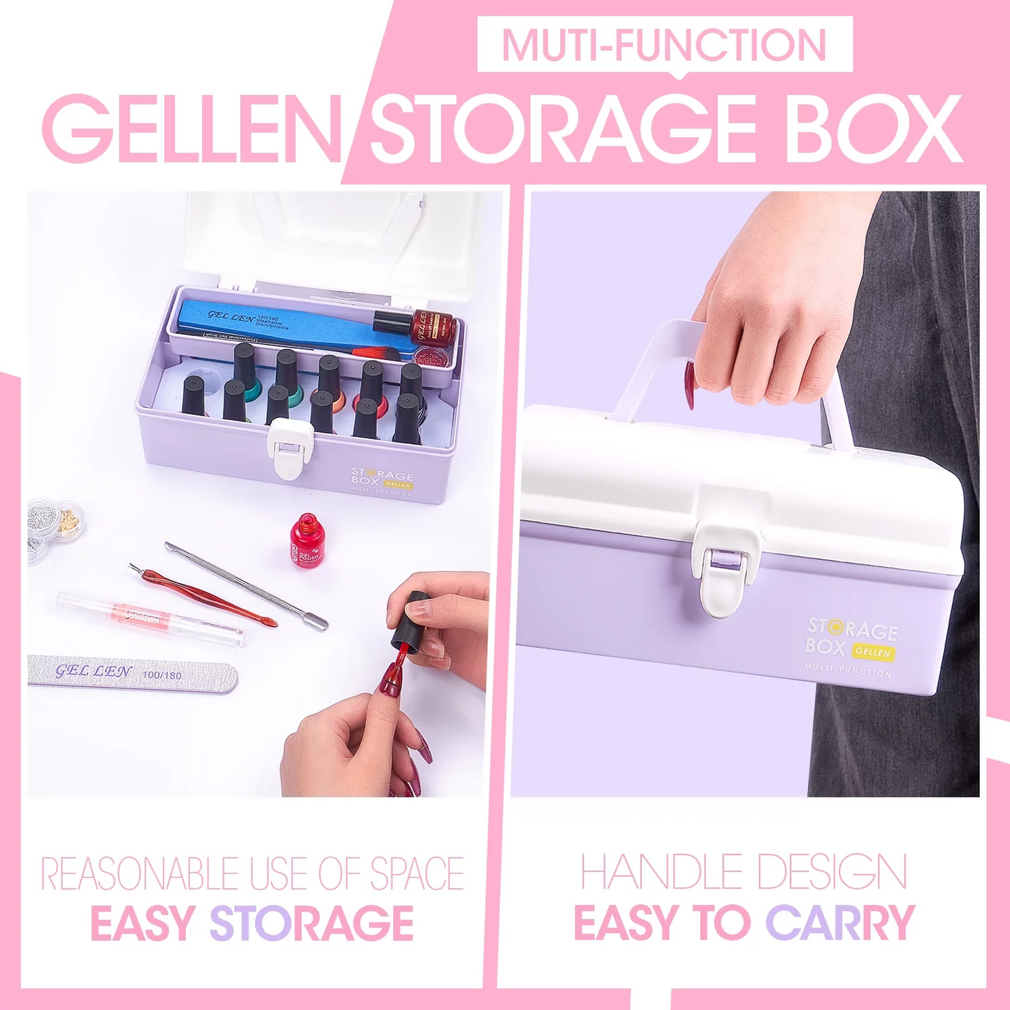 Gellen Gel Nail Polish Starter Kit with UV Lamp, 10 Colors Rose Lover Gel Polish with 36W Nail Lamp, All-In-One Gel Nail Polish Kit, Top Base Coat Nail Tools Manicure Set & Storage Box