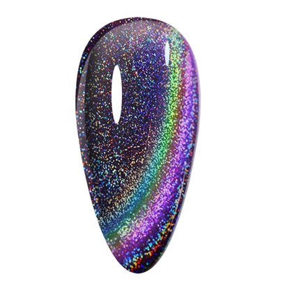 Gellen Cat Eye Gel Nail Polish, 18ml Gel Polish with Magnet Stick, Magnetic Shimmer Glitter Holographic Nail Polish Soak Off LED Gel for Nail Art DIY, Rainbow Effect